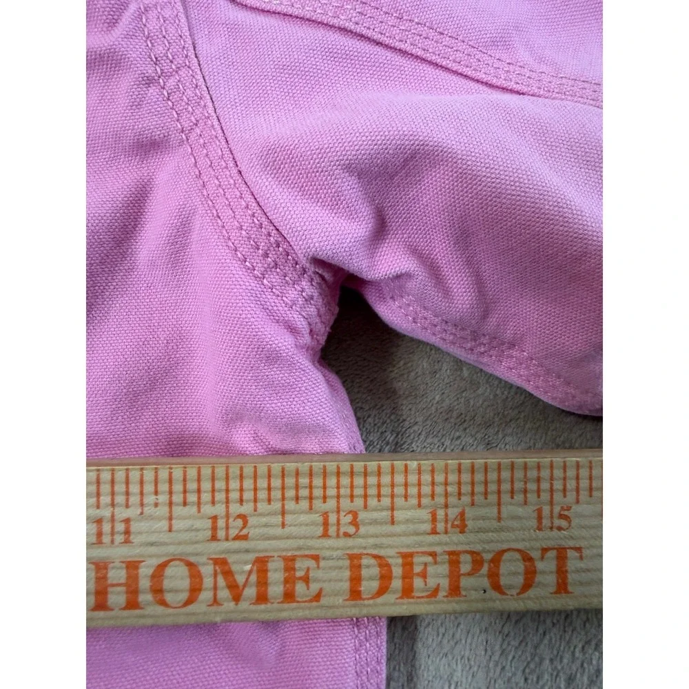 Carhartt Sherpa Lined Hooded Duck Girls 2T Pink Canvas Jacket Coat Good - Picture 11 of 14